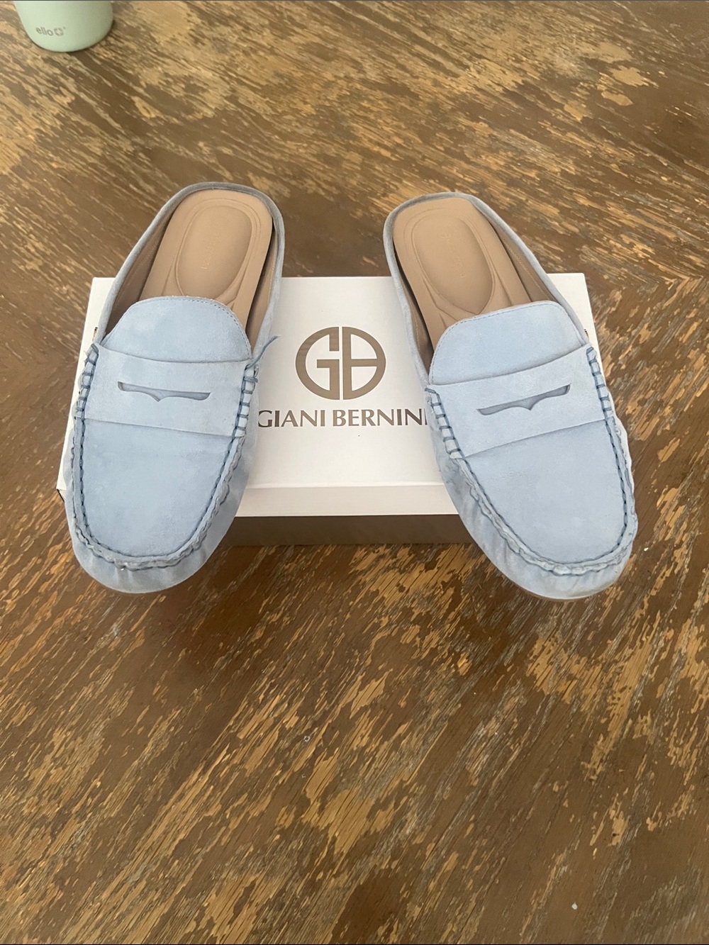 Giani Bernini Light Blue Suede Mule Loafers